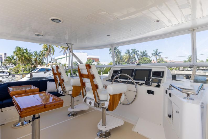 Sunshine Yacht Photos Pics Offshore 72 Sunshine - Flybridge Electronics and Helm Chairs