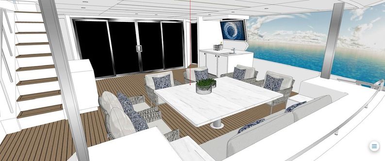 Fd100-908 - In Production Yacht Photos Pics Aft Deck Layout Rendering