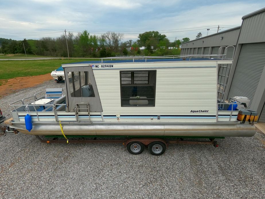 1990 Aqua Chalet 8 X 32 Pontoon Houseboat House Boat For Sale