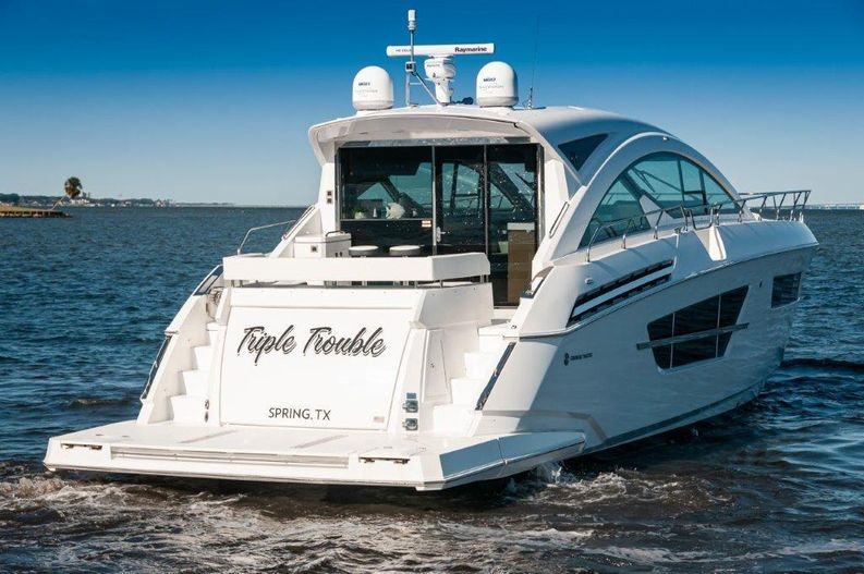 Triple Trouble Yacht Photos Pics 2016 Cruisers Yachts 60 Cantius  Transom 2